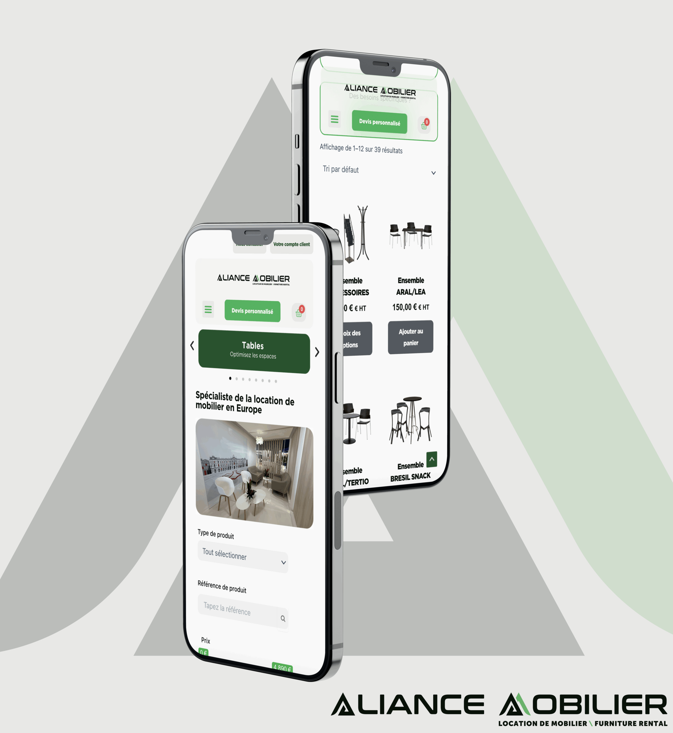 Projet réalisé par Origin Creative Agency pour Aliance Mobilier